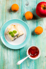 Pancakes with cottage cheese and poppy seeds