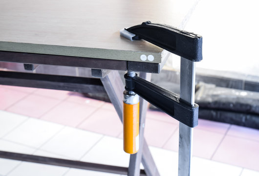 F-clamp in woodwork