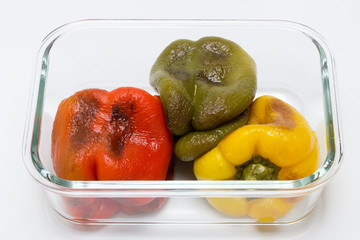 Pimientos California tricolor asados