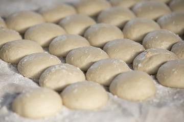 Fototapeta na wymiar Roti dough preparation on table