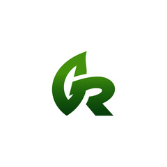 Letter GR leaf logo