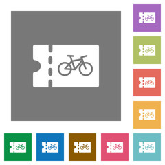 Bicycle shop discount coupon square flat icons