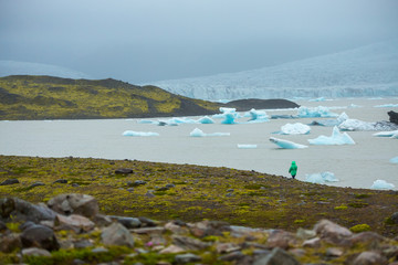 Summertime , View Fjallsarlon glacier lagoon, Iceland