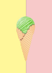 Green ice cream cone design