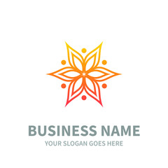 Obraz premium colorful flower star mandala icon logo template
