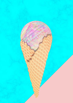 Holographic ice cream cone design