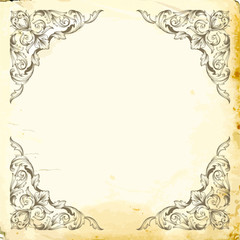 Vector baroque of vintage elements for design. 