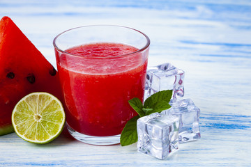 Watermelon juice,lime,mint and ice