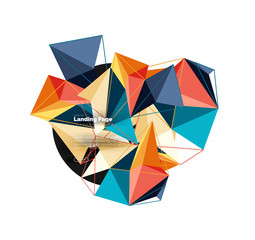 Polygonal geometric design, abstract shape made of triangles, trendy background