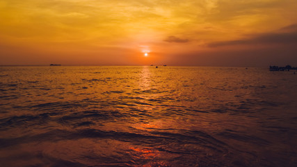 Colorful sunset on the Gulf of Siam Phu Quoc,island in Vietnam