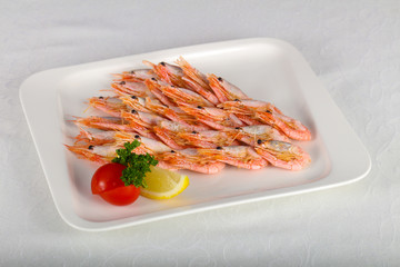 Boiled prawns