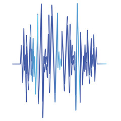 Pulse music player. Audio colorful wave logo. Vector equalizer element. Isolated design symbol.