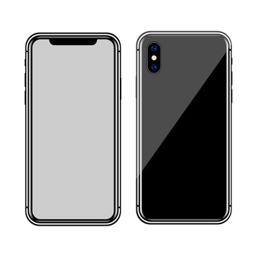 Realistic apple iphone X. Vector image in realistic style