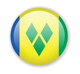 Saint Vincent and the Grenadines flag. Round bright Icon on a white background