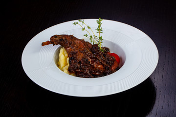 Delicious fried rabbit