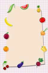 Colorful Paper and Fruit & Vegetable Stickers 