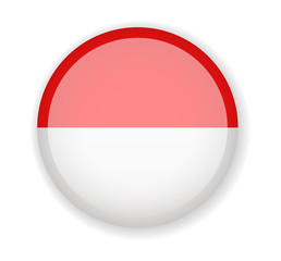Monaco flag. Round bright Icon on a white background