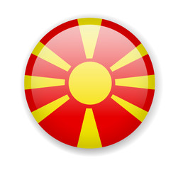 Macedonia flag. Round bright Icon on a white background