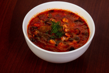 Traditional Solyanka soup