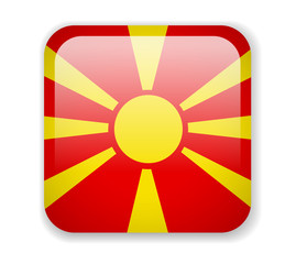 Macedonia flag. Square bright Icon on a white background