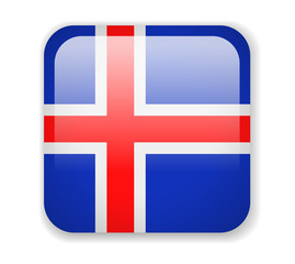 Iceland flag. Square bright Icon on a white background