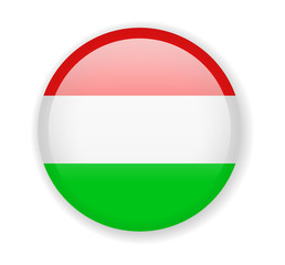 Hungary flag. Round bright Icon on a white background