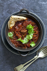 Chukhandar gosht, beetroot and beef curry