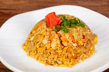 Stir fry rice with vegetables