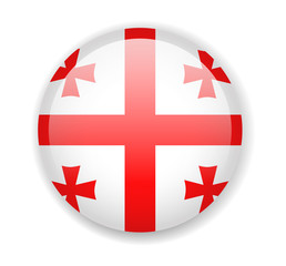 Georgia flag. Round bright Icon on a white background