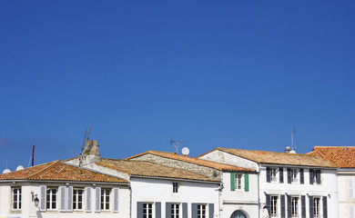Roofs and blue sky in Saint-Martin-de-Ré at Ile de Ré