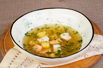 Fish salmon soup