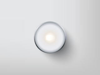 Burning tea candle isolated on gray background. Vector illustration.