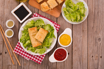 Spring rolls. 