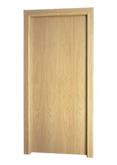 Image of a closed door, isolated on white background