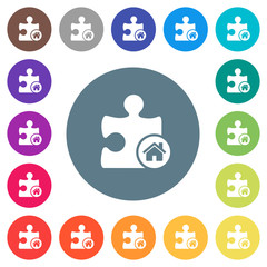 Default plugin flat white icons on round color backgrounds