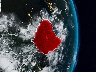 Ethiopia from space at night