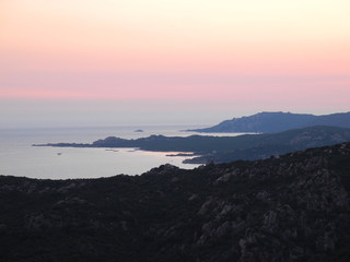 Fototapeta na wymiar Sonnenuntergang an der Küste von Süd-Korsika