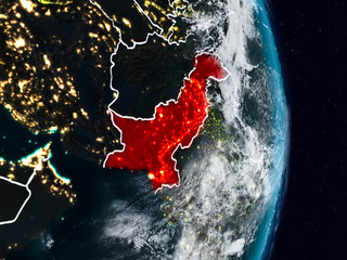 Pakistan from space at night