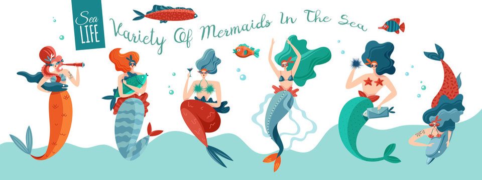 Funny Mermaids Banner