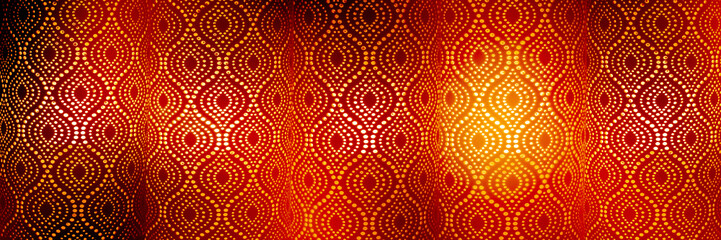 festive bright lamps background with oriental ornament pattern, abstract beautiful wallpaper banner