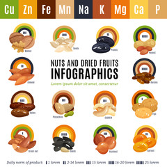 Nuts Flat Infographics
