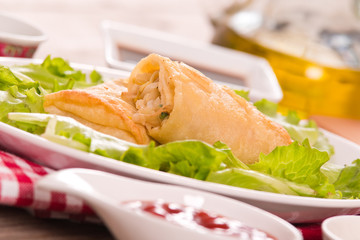 Spring rolls. 