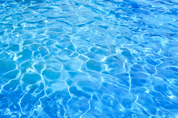 Fototapeta na wymiar Blue sea water or water in the pool close-up, texture, background