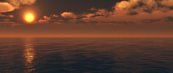 Fototapeta premium Beautiful sea and sky at sunset