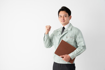 ビジネスマン、ブルゾン、ガッツ、ガッツポーズ