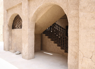 Fototapeta premium Typical Arabic and Middle Eastern architecture. Flight Of Stair Steps