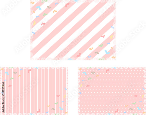 ハート レースフレーム セット Wall Mural Wallpaper Murals Kid A