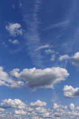 beautiful blue sky with white clouds as a natural background