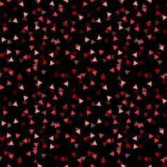 Elegant black seamless pattern with chaotic sparks in different shades of red and pink