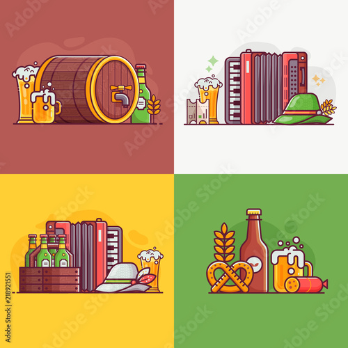 Beer Party Cards And Invitation Templates With Oktoberfest Festival Beer Party Cards And Invitation Templates With Oktoberfest Festival Craft Brewing Traditional Symbols Icons